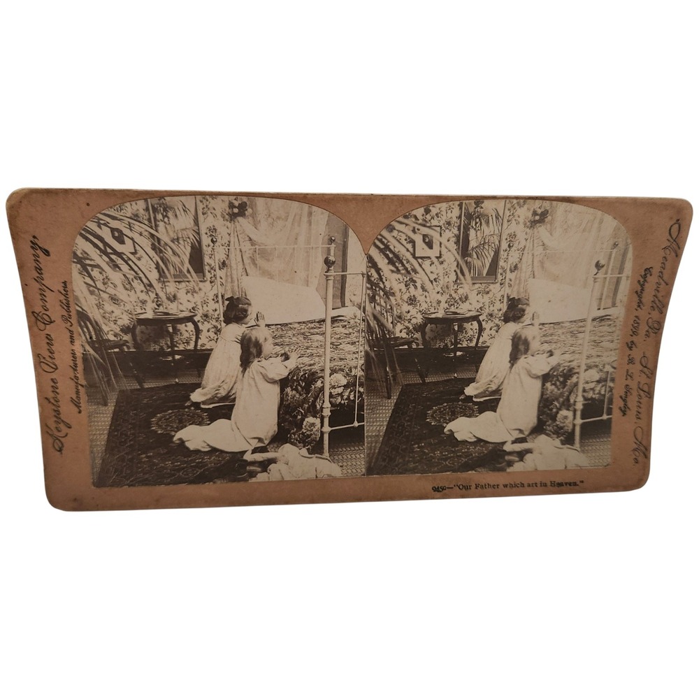 1899 Keystone View Co Stereoview 9450 Our Father Which Art In Heaven Children
